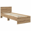 vidaXL Ágykeret LED -es lámpákkal Artisan tölgy 75 x 190 cm Faanyag