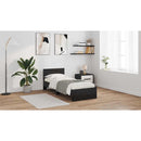 vidaXL Ágykeret LED -es lámpákkal Fekete tölgy 75 x 190 cm Faanyag