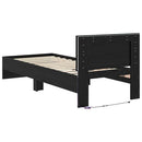 vidaXL Ágykeret LED -es lámpákkal Fekete tölgy 75 x 190 cm Faanyag