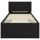 vidaXL Ágykeret LED -es lámpákkal Fekete tölgy 75 x 190 cm Faanyag