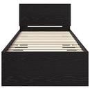 vidaXL Ágykeret LED -es lámpákkal Fekete tölgy 75 x 190 cm Faanyag