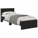 vidaXL Ágykeret LED -es lámpákkal Fekete tölgy 75 x 190 cm Faanyag