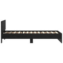 vidaXL Ágykeret LED -es lámpákkal Fekete tölgy 75 x 190 cm Faanyag