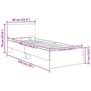 vidaXL Ágykeret LED -es lámpákkal Fekete tölgy 75 x 190 cm Faanyag