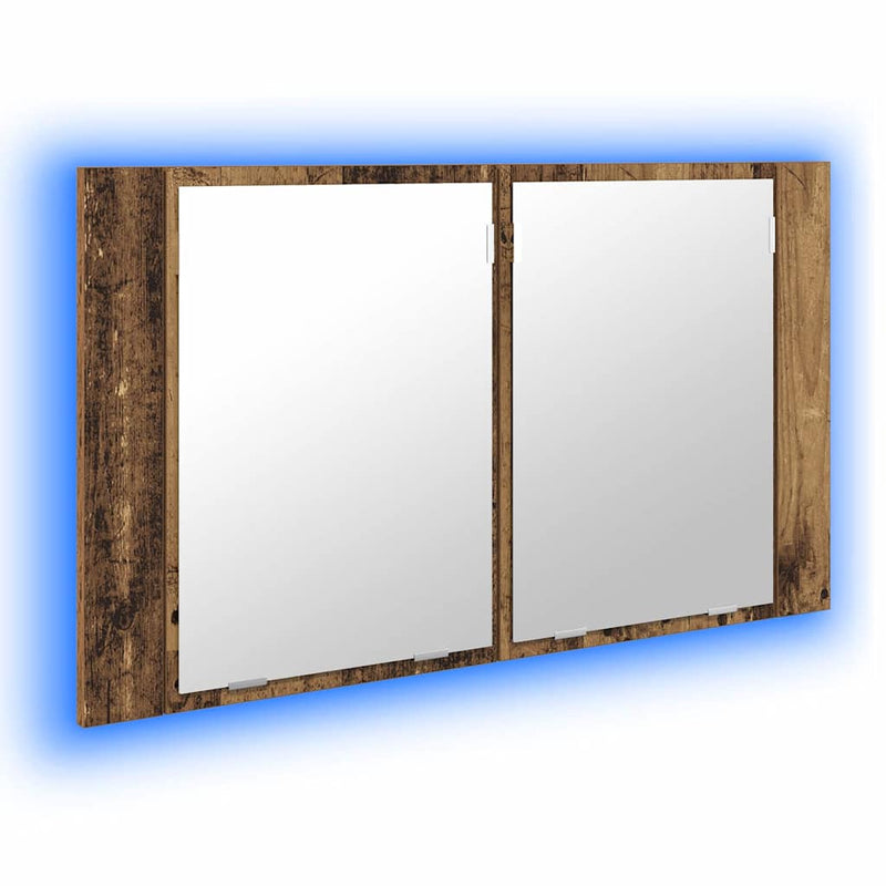 vidaXL Fürdőszobai tükörszekrény Öreg fa 80 x 12 x 45 cm Faanyag