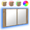 vidaXL Fürdőszobai tükörszekrény Artisan tölgy 80 x 12 x 45 cm Faanyag