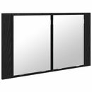 vidaXL Fürdőszobai tükörszekrény Fekete tölgy 80 x 12 x 45 cm Faanyag