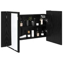 vidaXL Fürdőszobai tükörszekrény Fekete tölgy 80 x 12 x 45 cm Faanyag