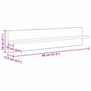 vidaXL Falpolcok polcokkal 4 pcs Öreg fa 80 x 11,5 x 18 cm Faanyag