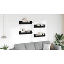 vidaXL Falpolcok 4 pcs Fekete tölgy 80 x 11,5 x 18 cm Faanyag