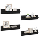 vidaXL Falpolcok 4 pcs Fekete tölgy 80 x 11,5 x 18 cm Faanyag