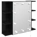 vidaXL Tükörszekrény polcokkal Fekete tölgy 70 x 16,5 x 60 cm Faanyag