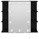vidaXL Tükörszekrény polcokkal Fekete tölgy 70 x 16,5 x 60 cm Faanyag