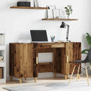 vidaXL Asztal polcokkal tárolóval Öreg fa 140 x 50 x 75 cm Faanyag