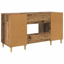 vidaXL Asztal polcokkal tárolóval Öreg fa 140 x 50 x 75 cm Faanyag