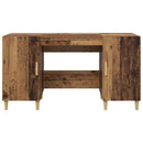 vidaXL Asztal polcokkal tárolóval Öreg fa 140 x 50 x 75 cm Faanyag