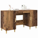 vidaXL Asztal polcokkal tárolóval Öreg fa 140 x 50 x 75 cm Faanyag