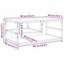vidaXL Dohányzóasztal Artisan tölgy 90 x 49 x 40 cm Faanyag
