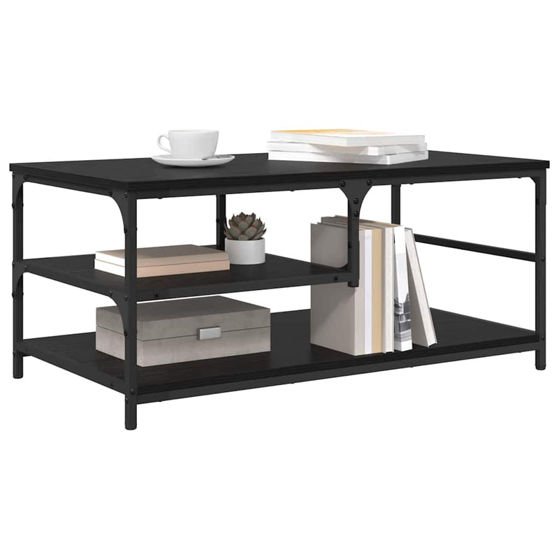 vidaXL Dohányzóasztal Fekete tölgy 90 x 49 x 40 cm Faanyag