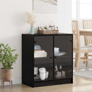 vidaXL Oldalsó szekrény Fekete tölgy 68 x 37 x 75,5 cm Faanyag