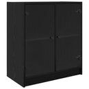 vidaXL Oldalsó szekrény Fekete tölgy 68 x 37 x 75,5 cm Faanyag