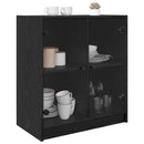 vidaXL Oldalsó szekrény Fekete tölgy 68 x 37 x 75,5 cm Faanyag