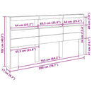 vidaXL Fejtámla LED -es lámpákkal Öreg fa 200 x 17 x 102 cm Faanyag