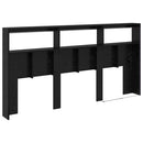 vidaXL Fejtámla polcokkal Fekete tölgy 200 x 17 x 102 cm Faanyag