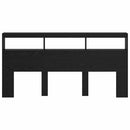 vidaXL Fejtámla polcokkal Fekete tölgy 200 x 17 x 102 cm Faanyag