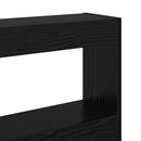 vidaXL Fejtámla polcokkal Fekete tölgy 220 x 17 x 102 cm Faanyag