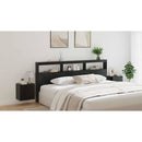 vidaXL Fejtámla polcokkal Fekete tölgy 220 x 17 x 102 cm Faanyag
