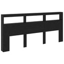vidaXL Fejtámla polcokkal Fekete tölgy 220 x 17 x 102 cm Faanyag