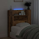 vidaXL Fejtámla LED -es lámpákkal Öreg fa 100 x 15 x 103,5 cm Faanyag