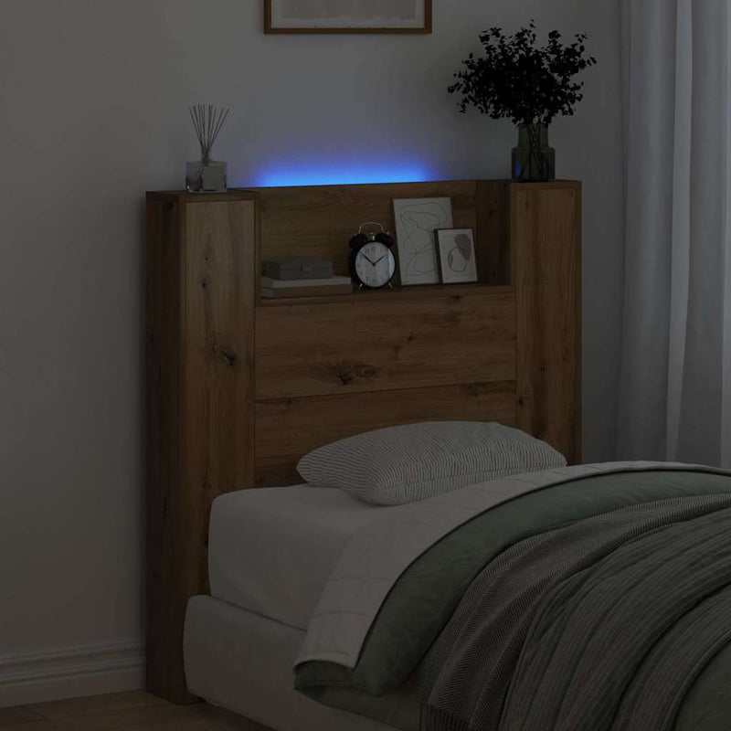 vidaXL Fejtámla polcokkal Artisan tölgy 100 x 15 x 103,5 cm Faanyag