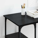 vidaXL Asztal polcokkal Fekete tölgy 140 x 50 x 75 cm Faanyag