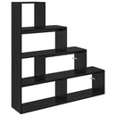 vidaXL Szobaelválasztó könyvespolc Fekete tölgy 143,5 x 29 x 143,5 cm