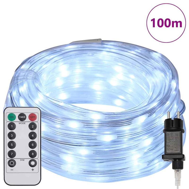 vidaXL Kötél világítás 2400 LED-del Hideg Fehér 100 m PVC