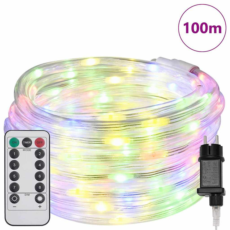 vidaXL Kötél világítás 2400 LED-del Sokszínű 100 m PVC