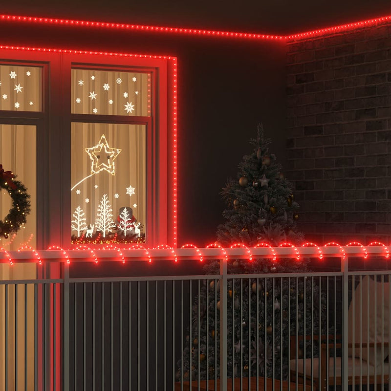 vidaXL Kötél világítás 240 LED-del Piros 10 m PVC