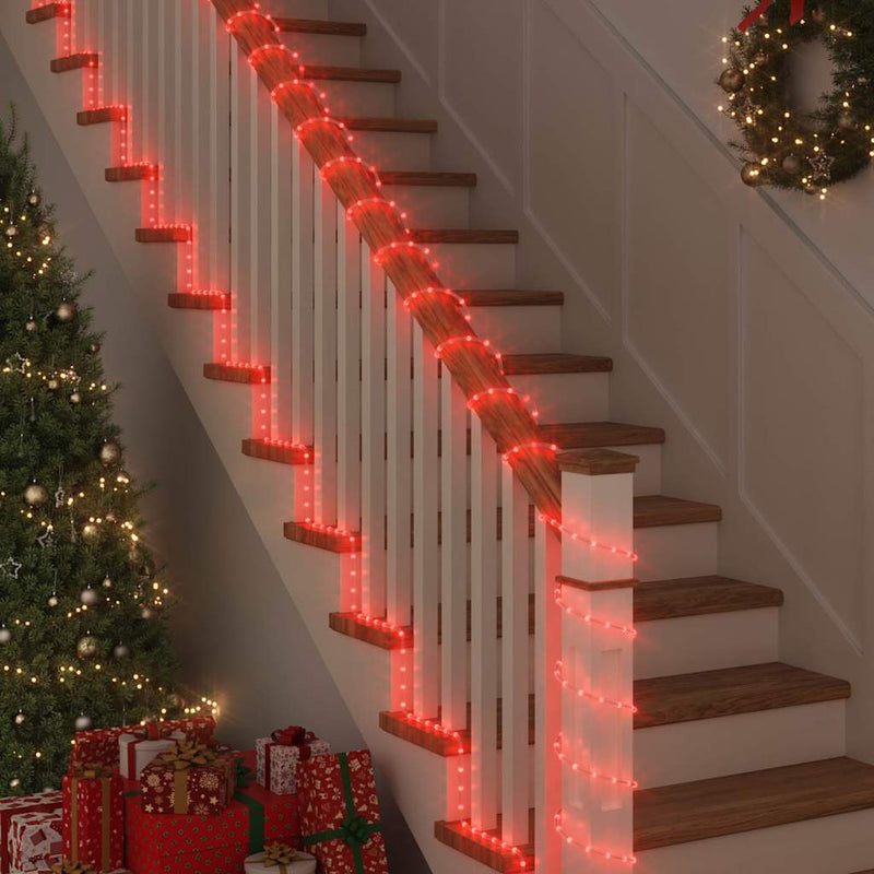 vidaXL Kötél világítás 240 LED-del Piros 10 m PVC