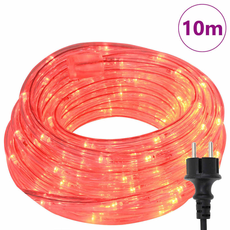 vidaXL Kötél világítás 240 LED-del Piros 10 m PVC