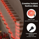 vidaXL Kötél világítás 1200 LED-del Piros 50 m PVC