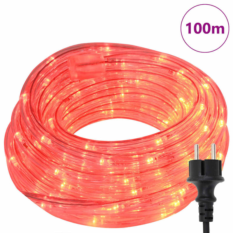 vidaXL Kötél világítás 2400 LED-del Piros 100 m PVC