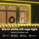 vidaXL Kötél világítás 120 LED-del Meleg fehér 5 m PVC