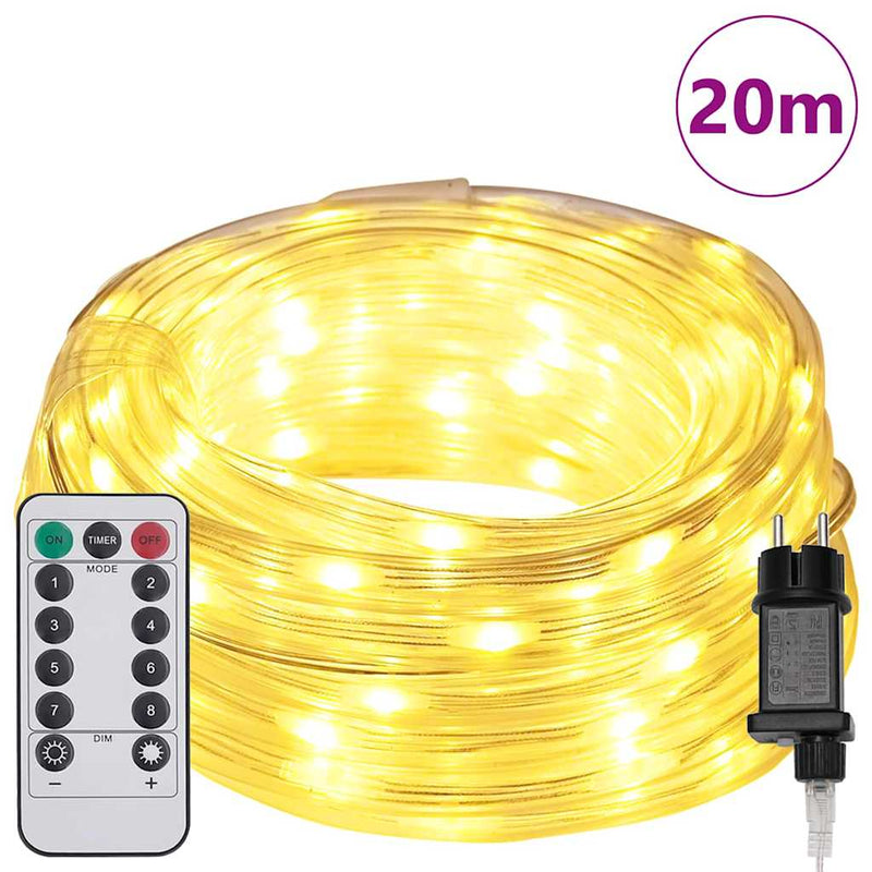 vidaXL Kötél világítás 480 LED-del Meleg fehér 20 m PVC