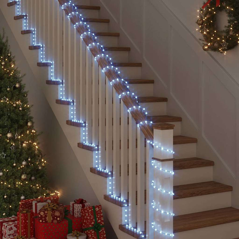 vidaXL Kötél világítás 240 LED-del Hideg Fehér 10 m PVC