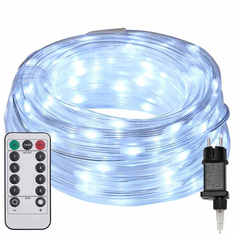 vidaXL Kötél világítás 240 LED-del Hideg Fehér 10 m PVC