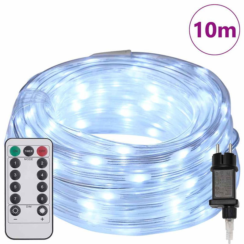 vidaXL Kötél világítás 240 LED-del Hideg Fehér 10 m PVC