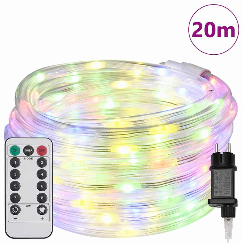 vidaXL Kötél világítás 480 LED-del Sokszínű 20 m PVC