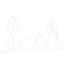 vidaXL Világító Betlehemi Jelenet 550 LED-del Sokszínű 112 x 72 cm PVC